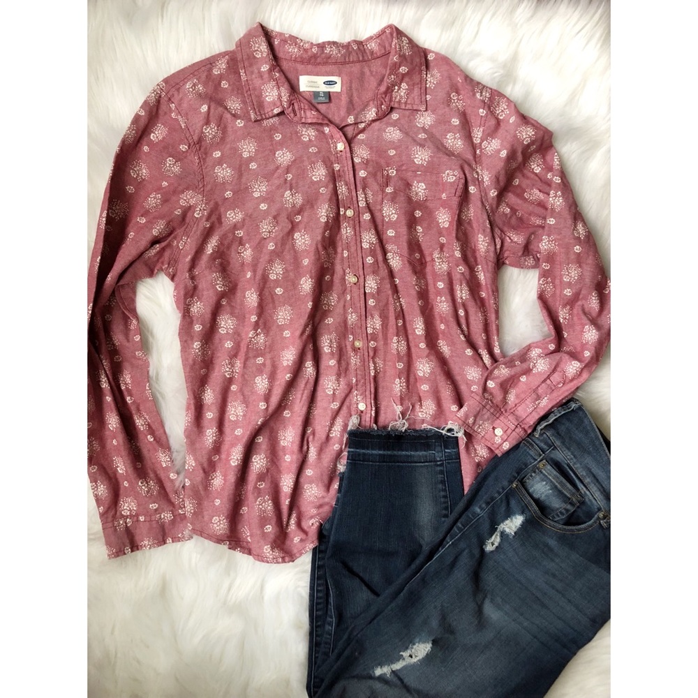 Floral print button down shirt